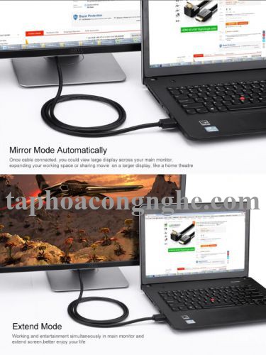 Ugreen 10122 3M màu Đen Cáp tín hiệu HDMI chuẩn 1.4 đầu bẻ góc 90 độ HD103 30010122